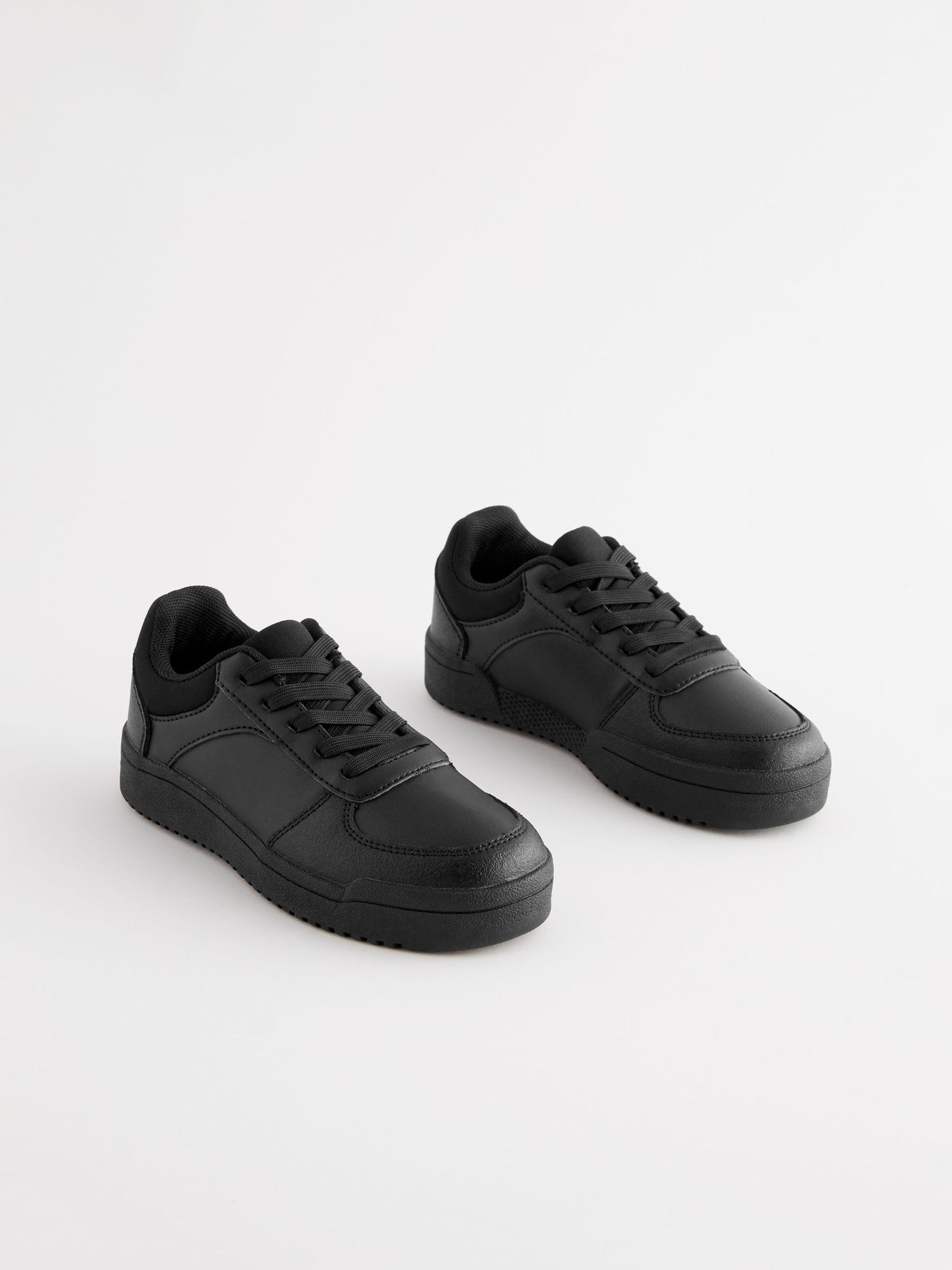 Black Wide Fit (G) School Lace-Up Shoes image 1