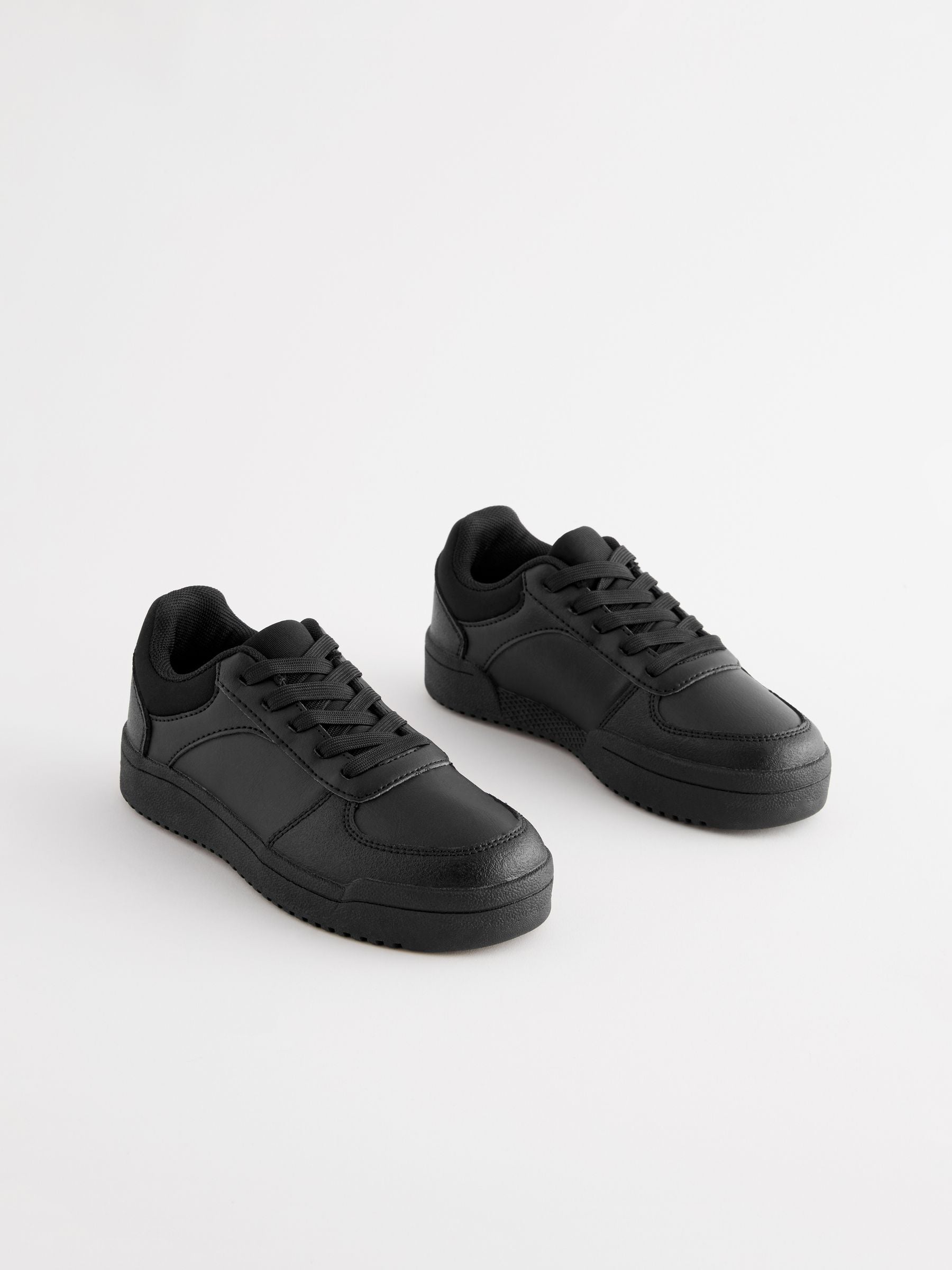 Black Wide Fit (G) School Lace-Up Shoes image 1