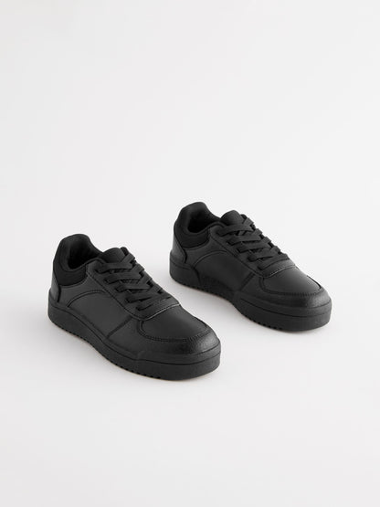 Black Wide Fit (G) School Lace-Up Shoes image 1