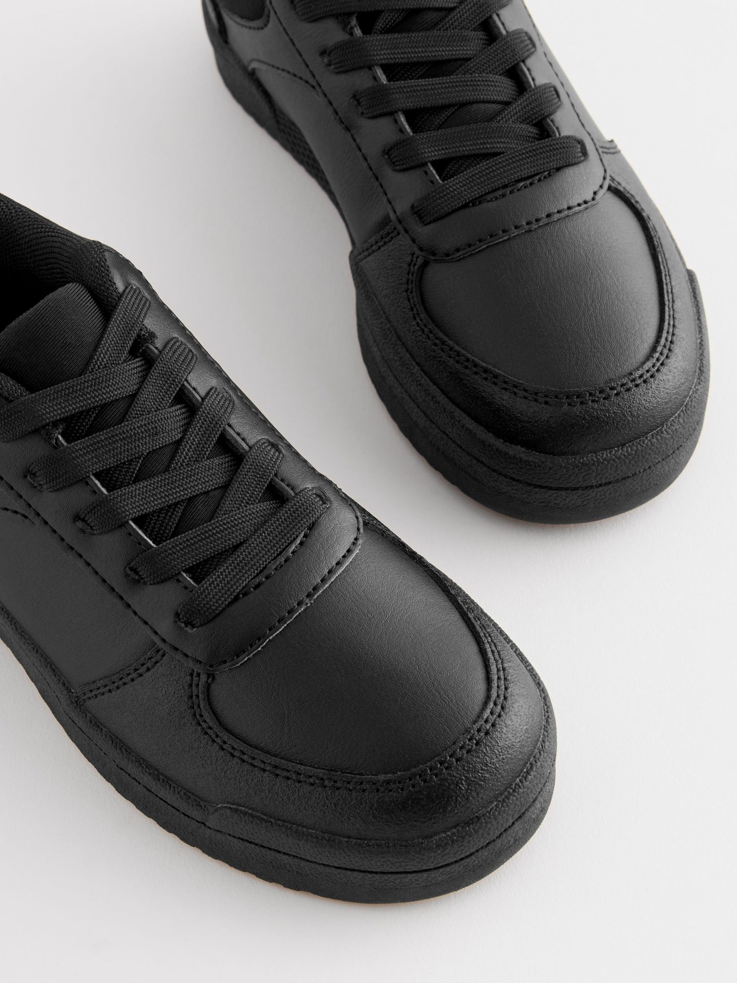 Black Wide Fit (G) School Lace-Up Shoes image 3