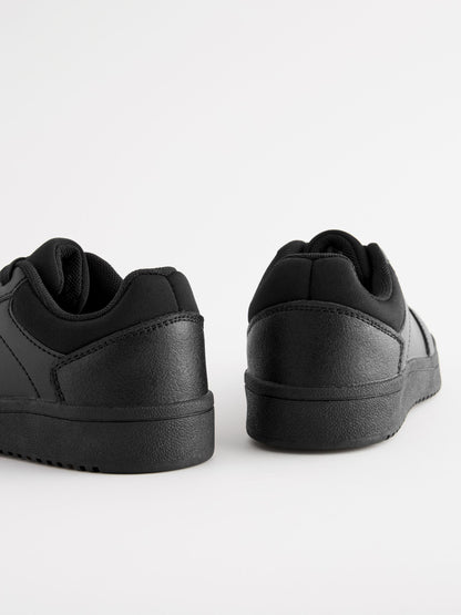 Black Wide Fit (G) School Lace-Up Shoes image 4