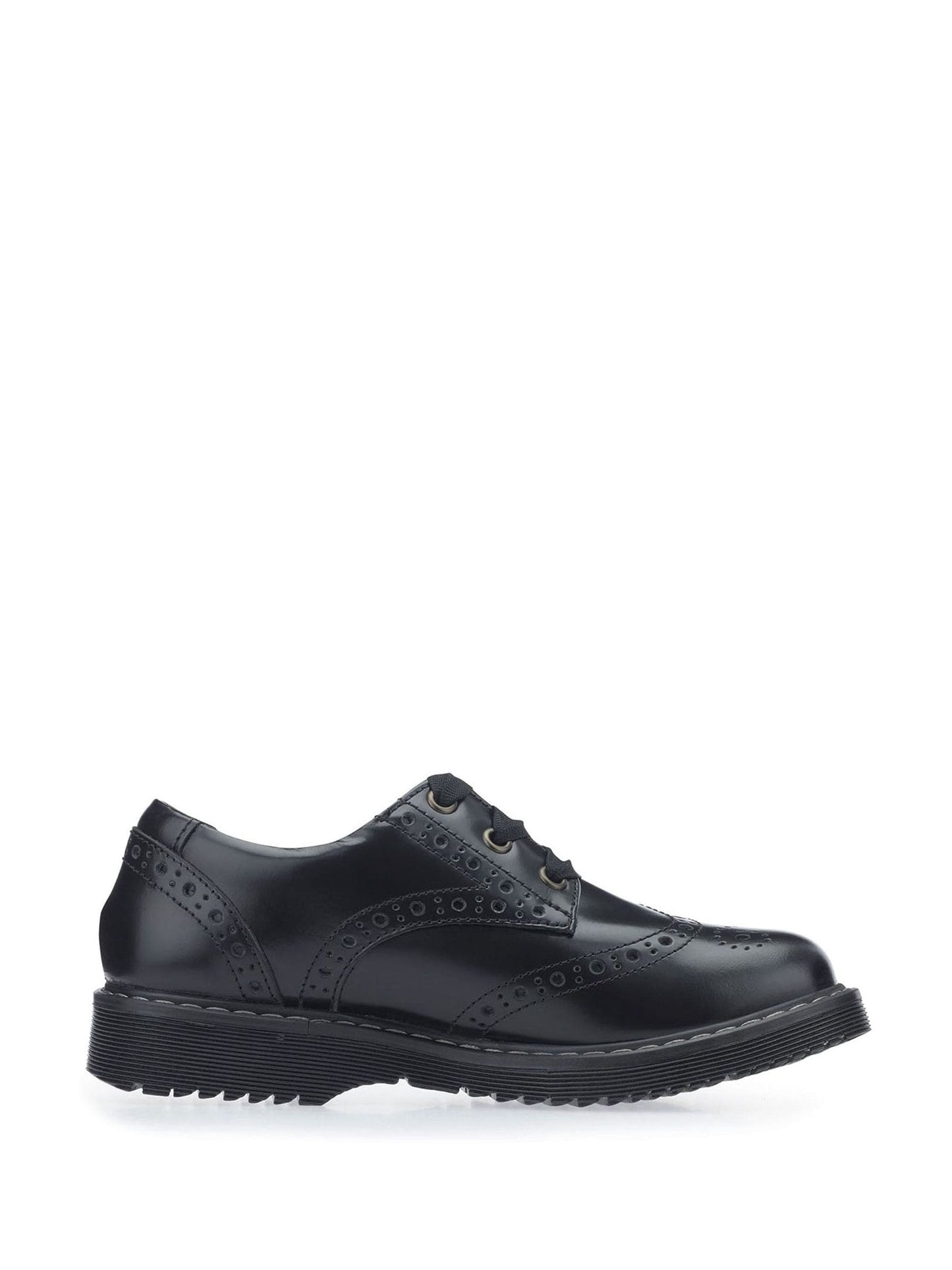 Start Rite Black Standard Fit Leather Impulsive Chunky Brogue Lace Up Stitch Down School Shoes image 5