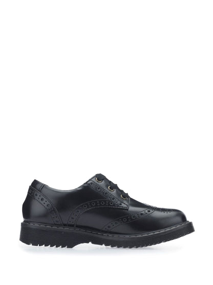Start Rite Black Standard Fit Leather Impulsive Chunky Brogue Lace Up Stitch Down School Shoes image 5