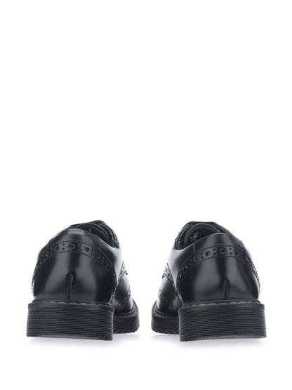 Start Rite Black Standard Fit Leather Impulsive Chunky Brogue Lace Up Stitch Down School Shoes image 7
