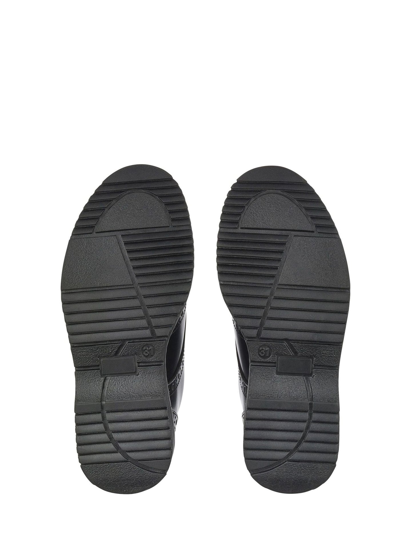 Start Rite Black Standard Fit Leather Impulsive Chunky Brogue Lace Up Stitch Down School Shoes image 9