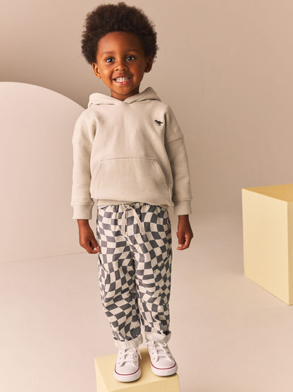 Dsiney Kidz - Grey/White Checkerboard Side Pocket Pull On Trousers (3mths-7yrs) image 2