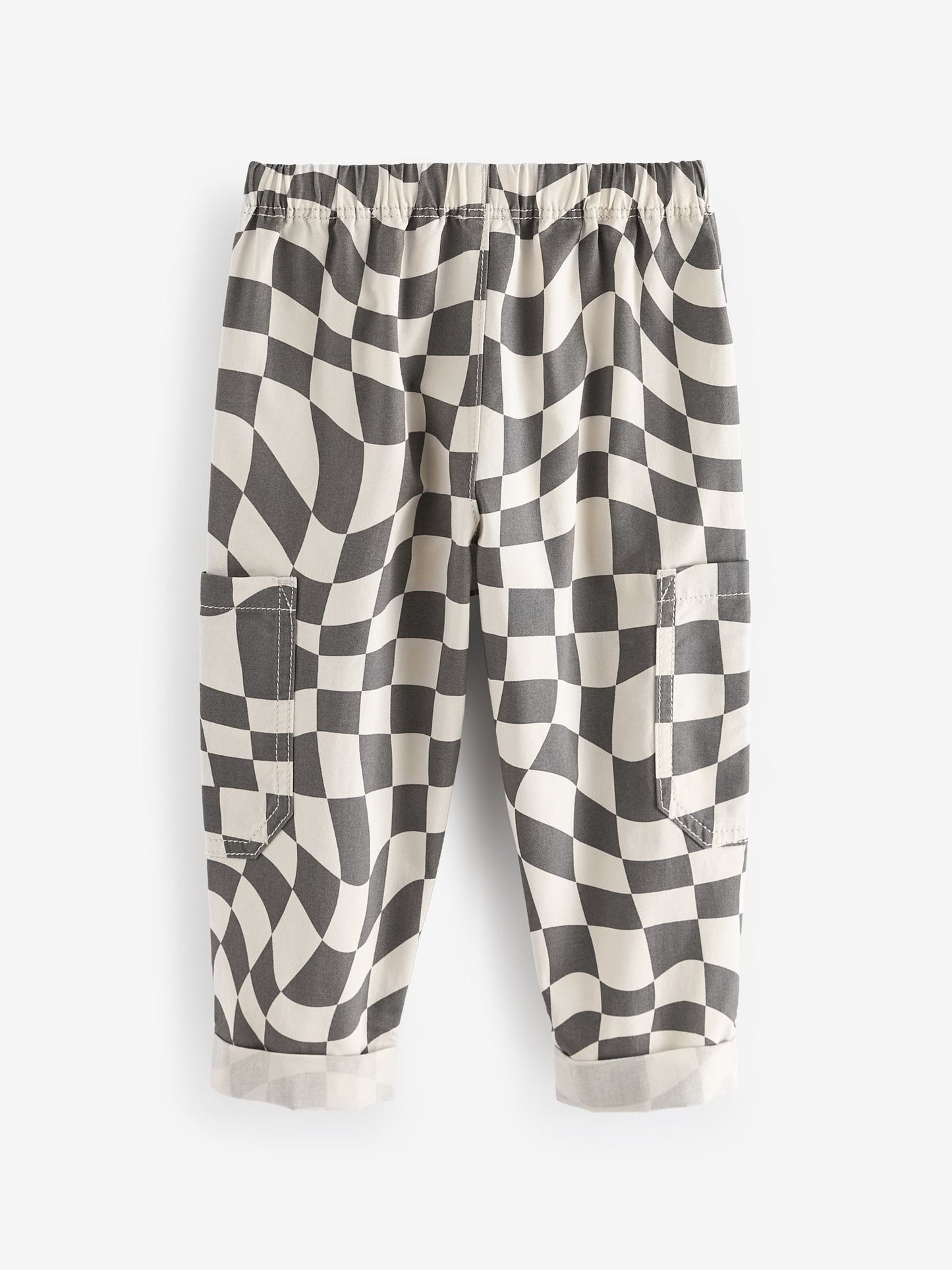 Dsiney Kidz - Grey/White Checkerboard Side Pocket Pull On Trousers (3mths-7yrs) image 6