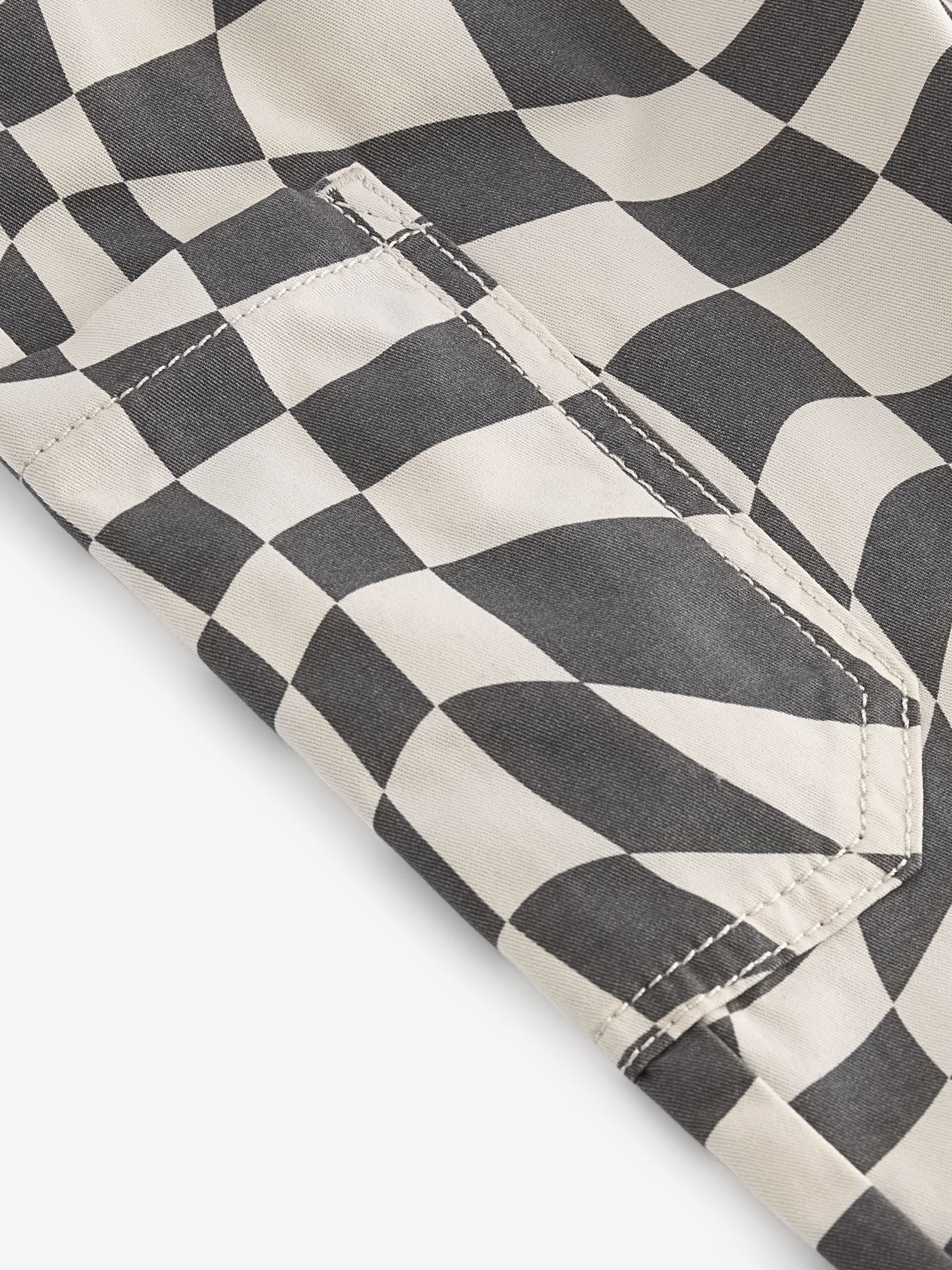 Dsiney Kidz - Grey/White Checkerboard Side Pocket Pull On Trousers (3mths-7yrs) image 7