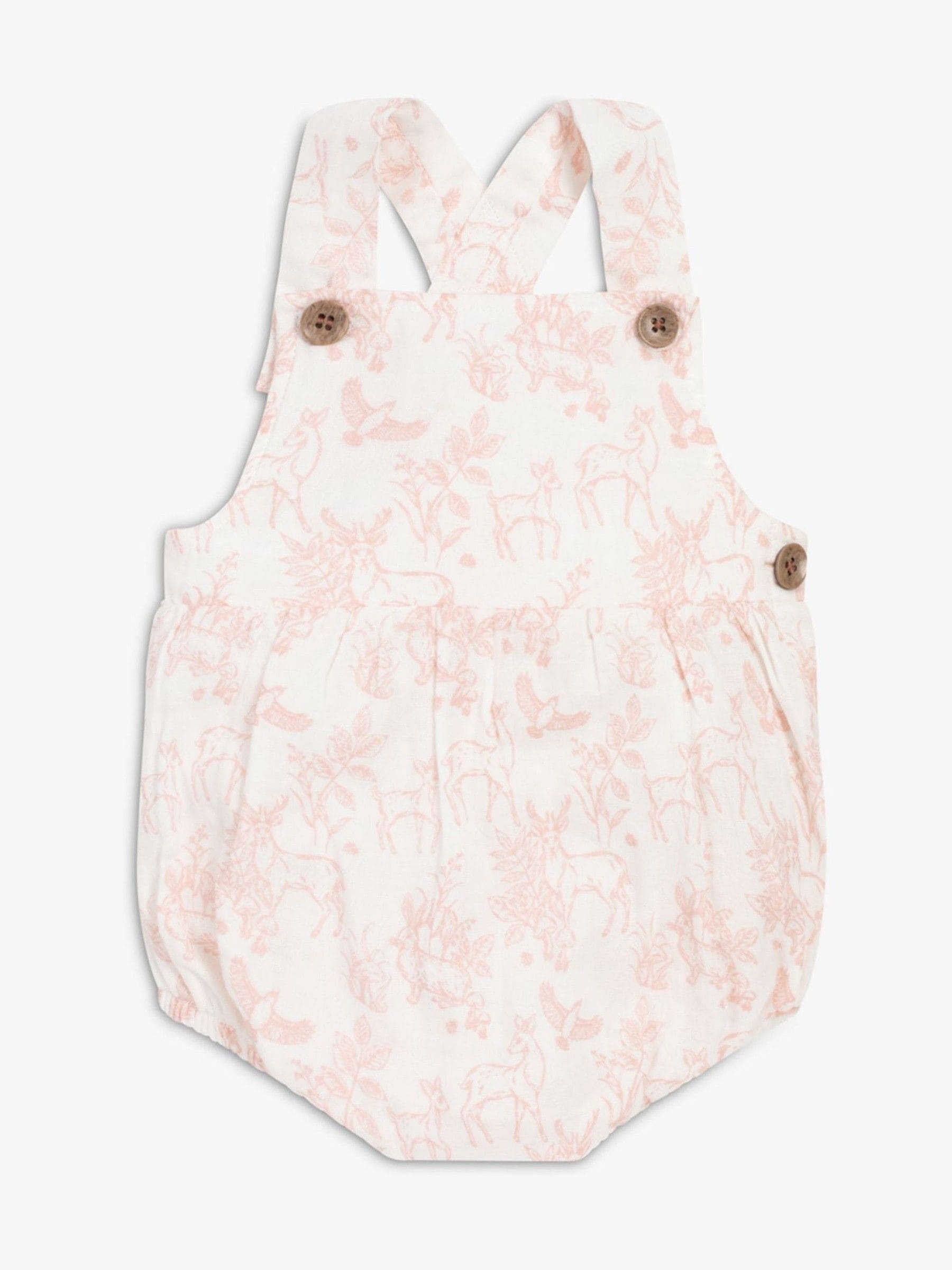The Little Tailor Pink Woven 100% Cotton Rompersuit image 1