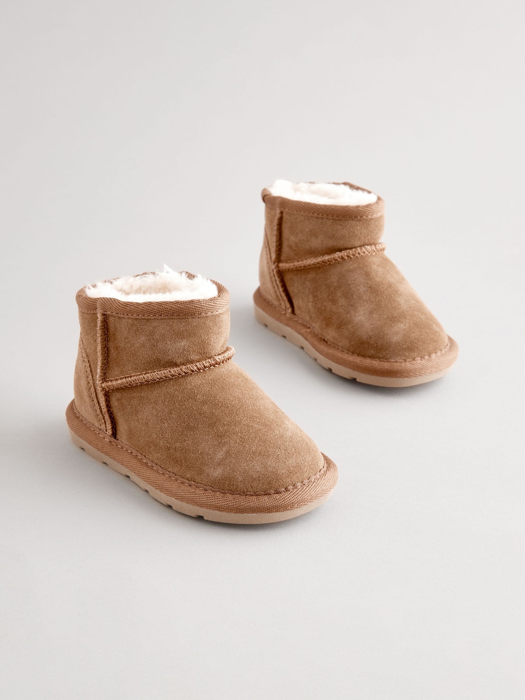 Brown Warm Lined Suede Boots image 1