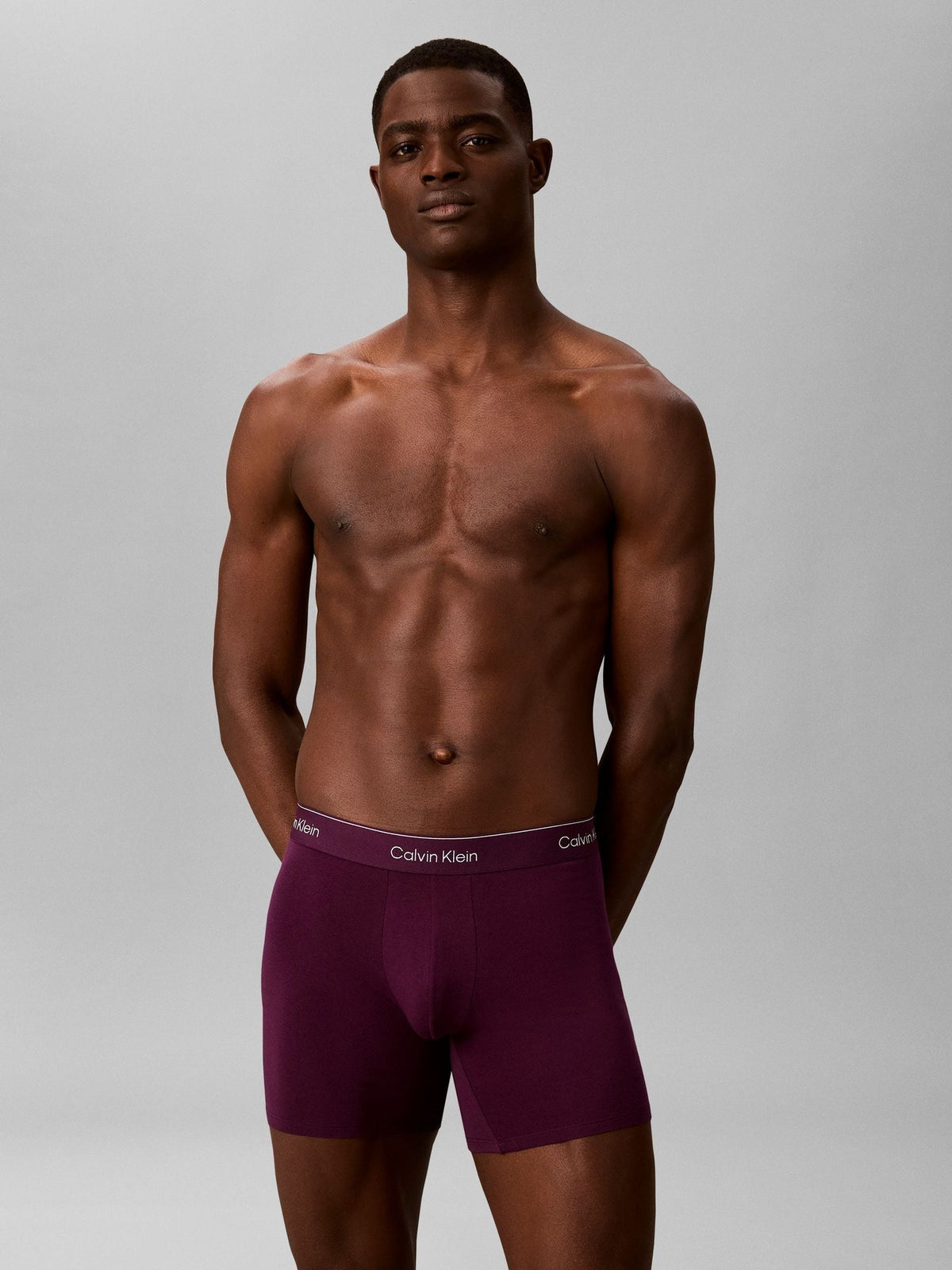 Dsiney Kidz - Calvin Klein Purple/White/Black Icon Cotton Stretch Boxer Briefs 3 Pack image 2