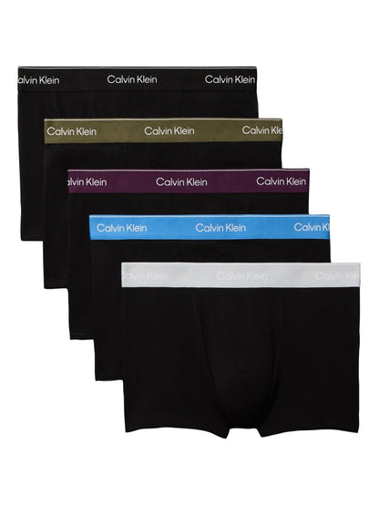 Dsiney Kidz - Calvin Klein Black/Green/Red/Blue/White Icon Cotton Stretch Relaxed Dart Trunks 5 Pack image 1