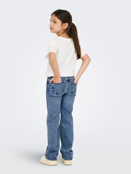 Dsiney Kidz - ONLY KIDS Light Blue Straight Leg Adjustable Waist Jeans With Comfort Stretch image 2