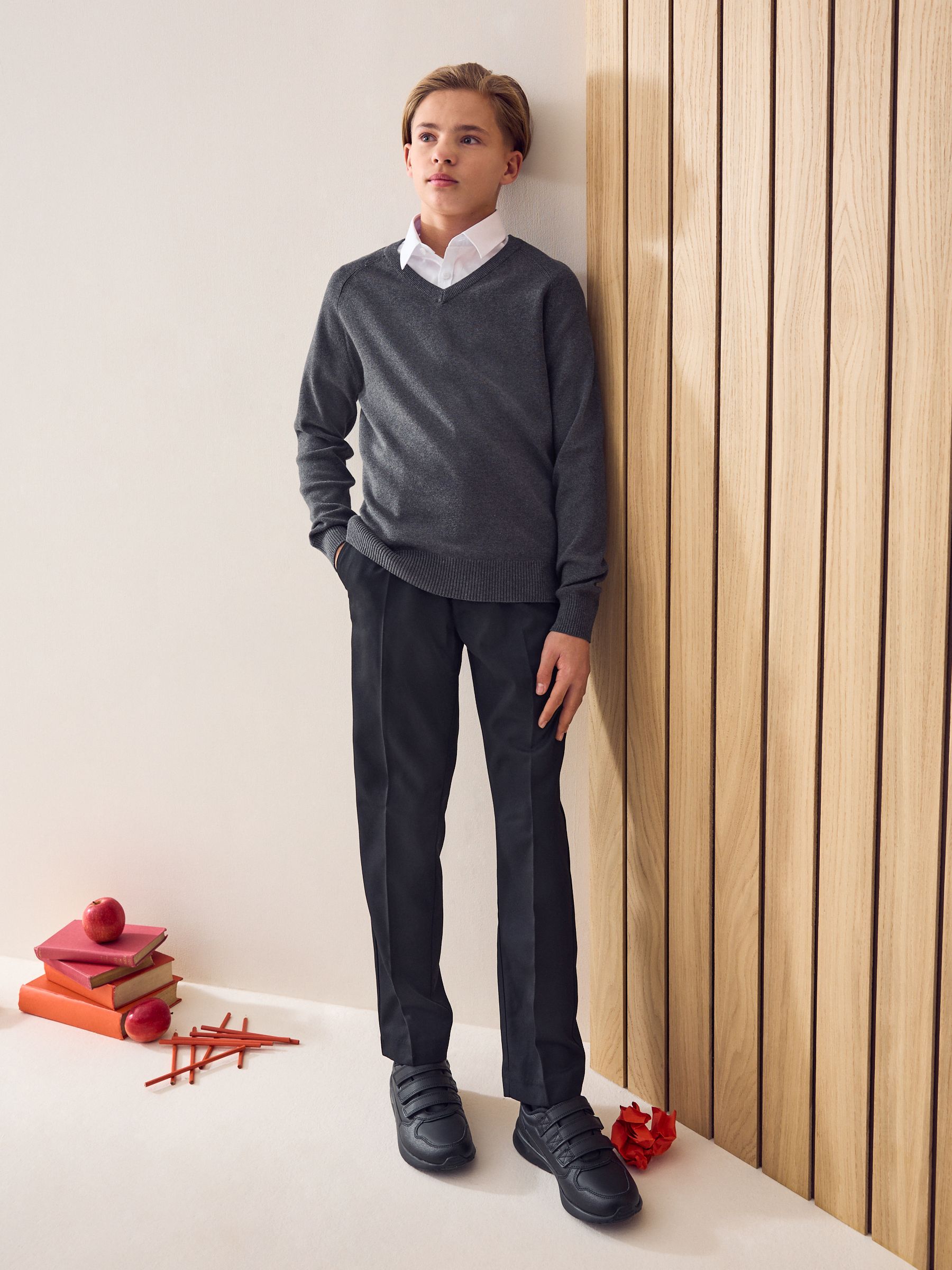 Dsiney Kidz - Black Regular Waist School Pleat Front Trousers (3-17yrs) image 3