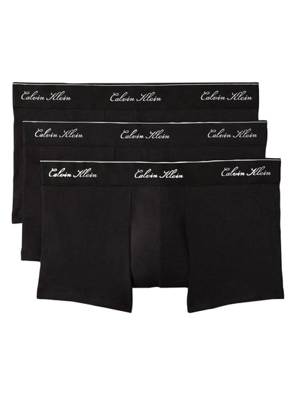 Dsiney Kidz - Calvin Klein Black Low Rise Icon Cotton Stretch Trunks 3 Pack image 1