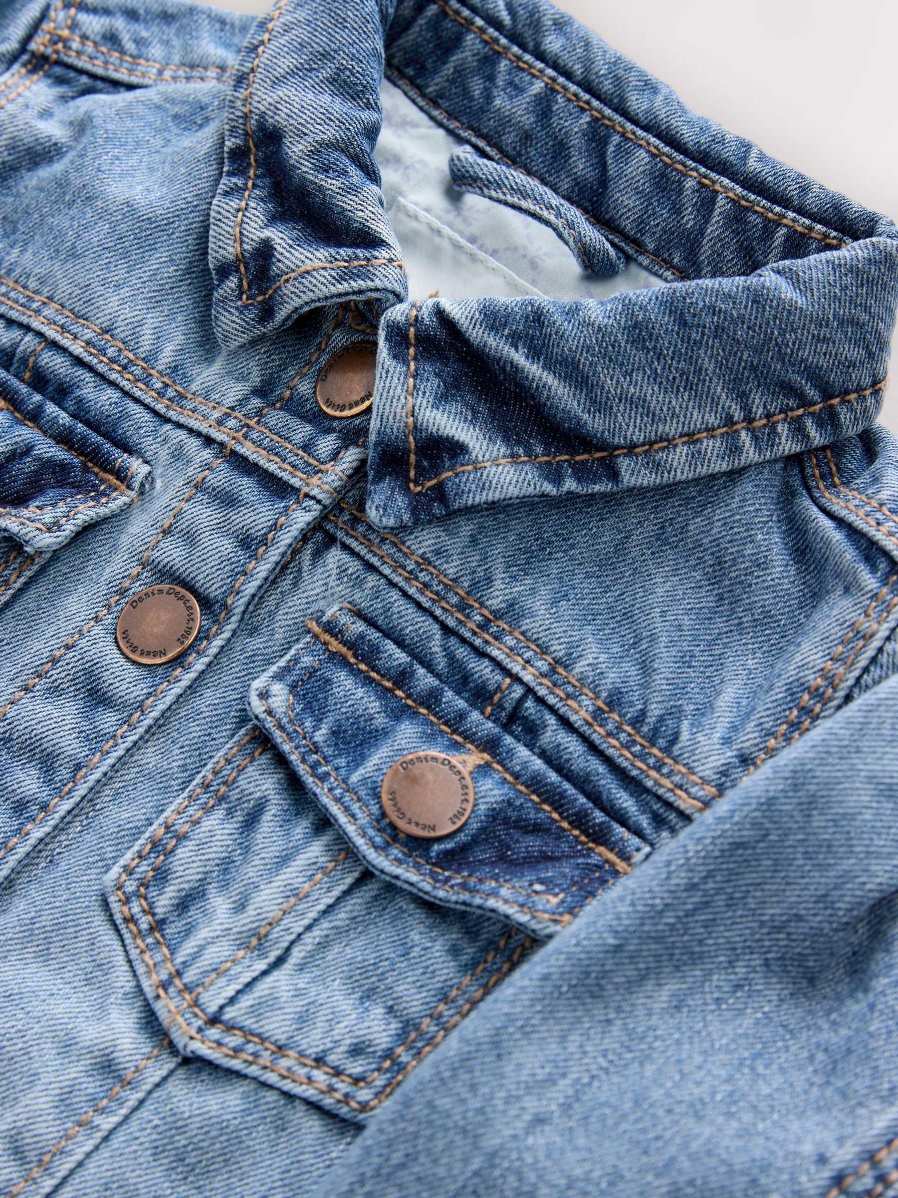 Dsiney Kidz - Mid Blue Denim Western 100% Cotton Jacket (3mths-7yrs) image 6