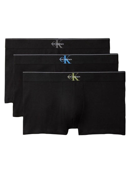 Dsiney Kidz - Calvin Klein Black Graphic Monogram Cotton Stretch Trunks 3 Pack image 1