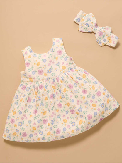 Purebaby Pink Sofia Bow Dress image 1
