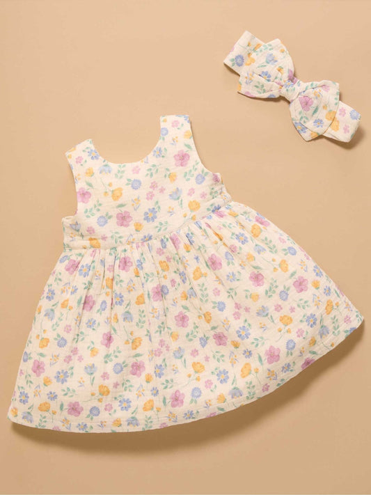Purebaby Pink Sofia Bow Dress image 1