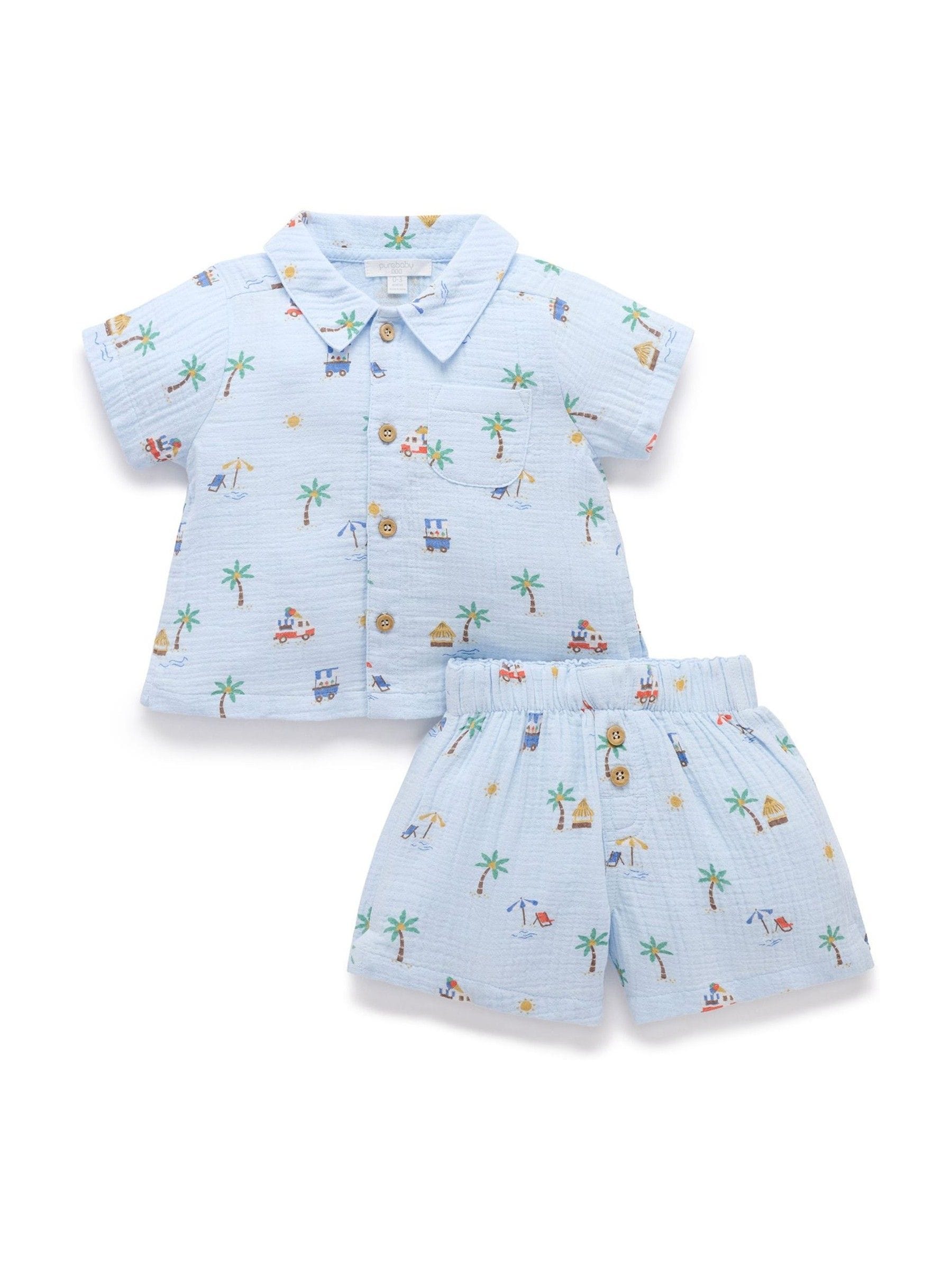 Purebaby Blue Cancun Crinkle Set image 3