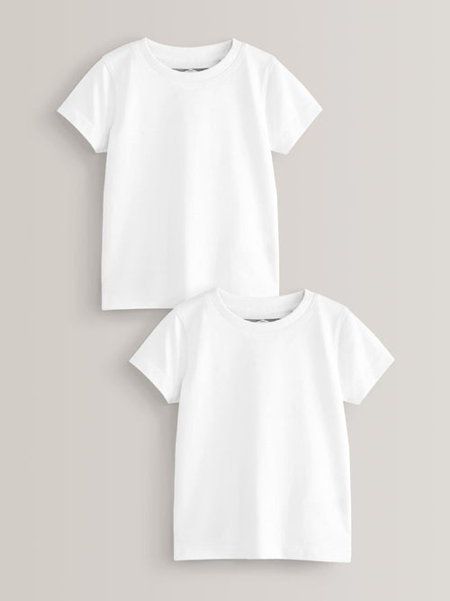White 2 Pack Short Sleeve T-Shirts (3mths-7yrs) image 1