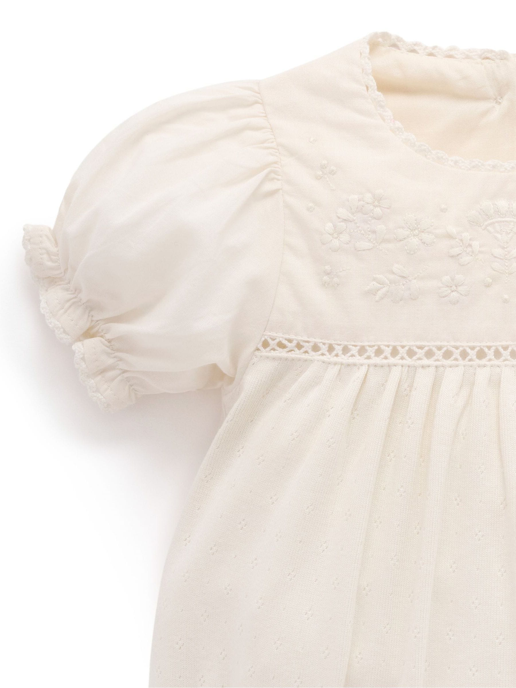 Purebaby Nude Embroidered Bodysuit Set image 2