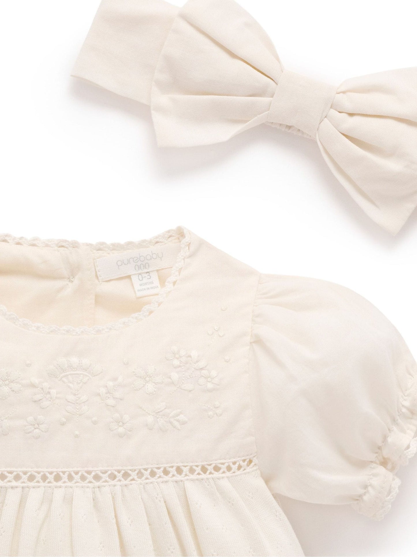 Purebaby Nude Embroidered Bodysuit Set image 3