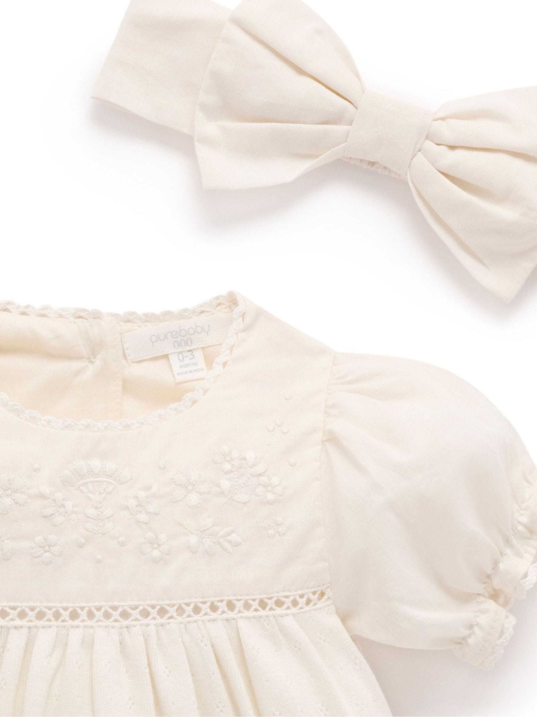 Purebaby Nude Embroidered Bodysuit Set image 3