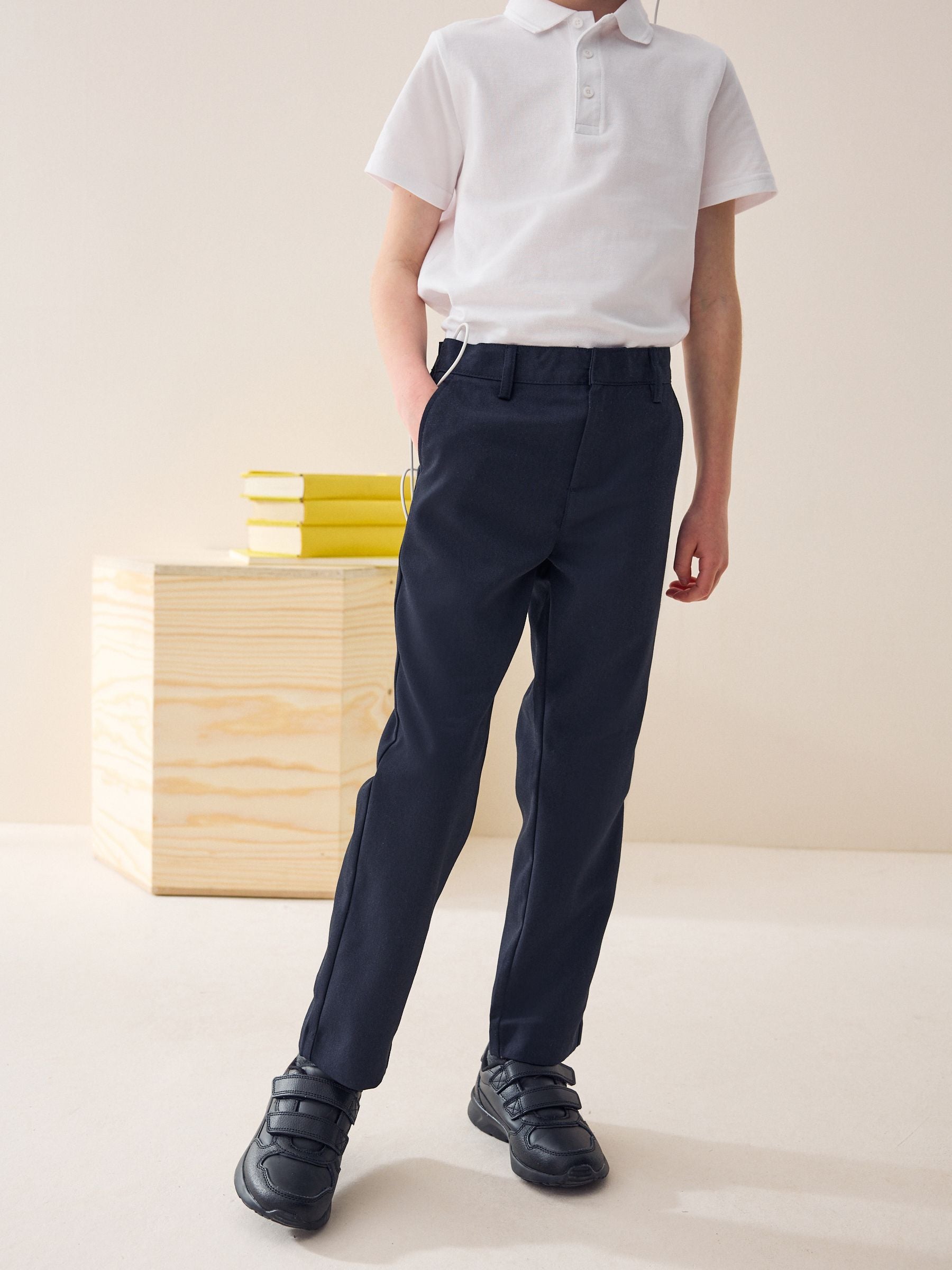 Dsiney Kidz - Navy Regular Waist Straight Leg School Trousers (3-17yrs) image 2