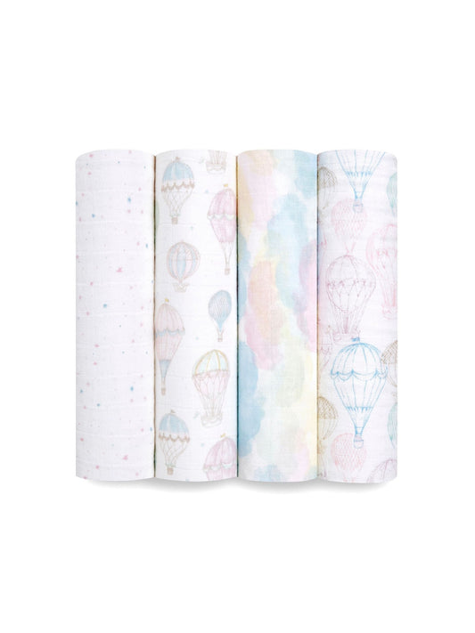 aden + anais Pink Cotton Muslin Blankets 4 Pack image 1