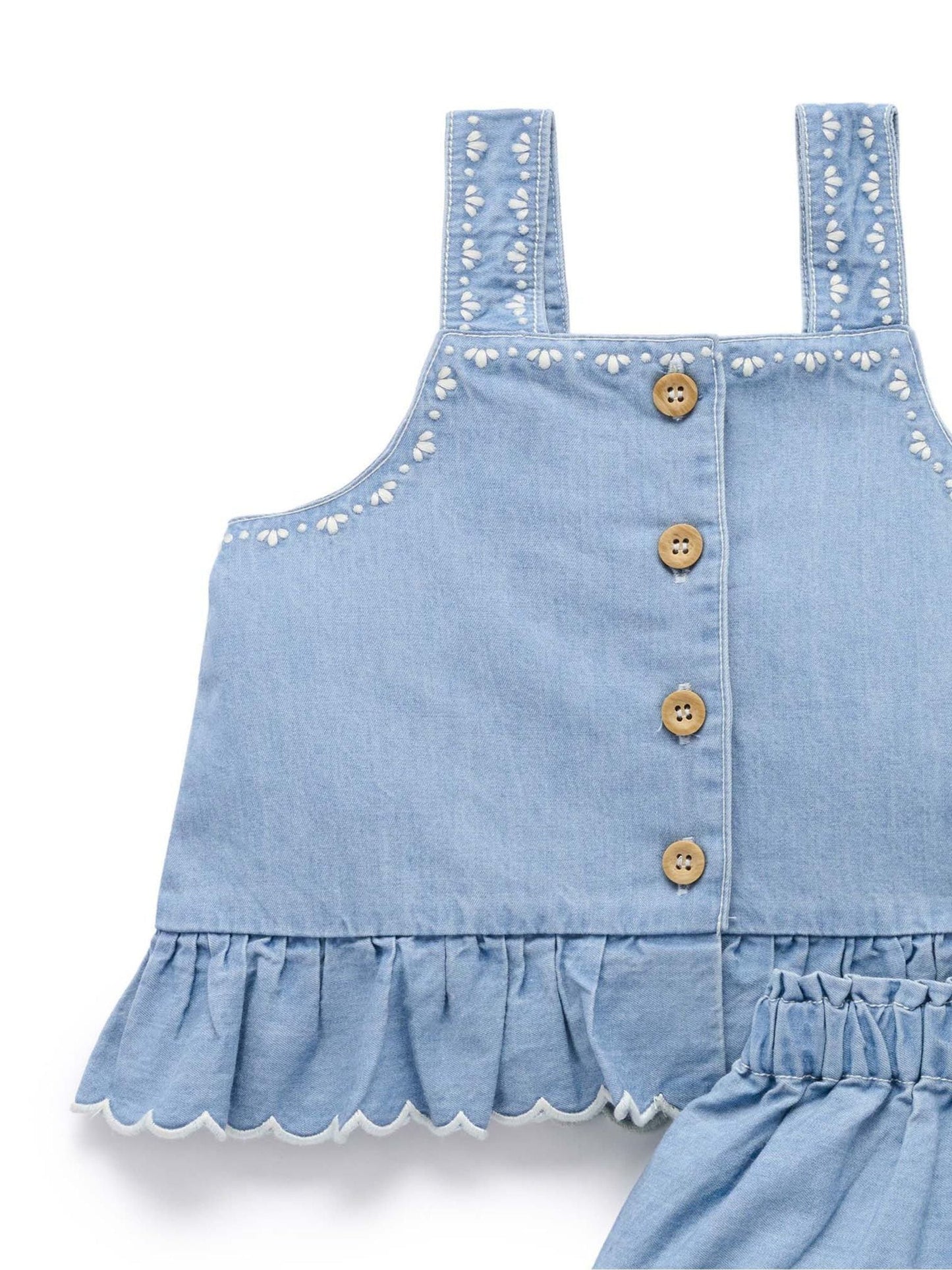 Purebaby Blue Chambray Top & Shorts Set image 4