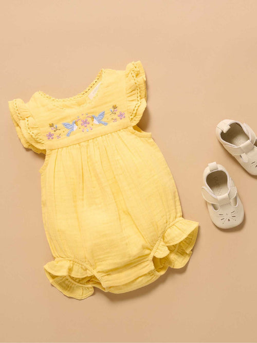 Dsiney Kidz - Purebaby Yellow Embroidered Bodysuit image 1