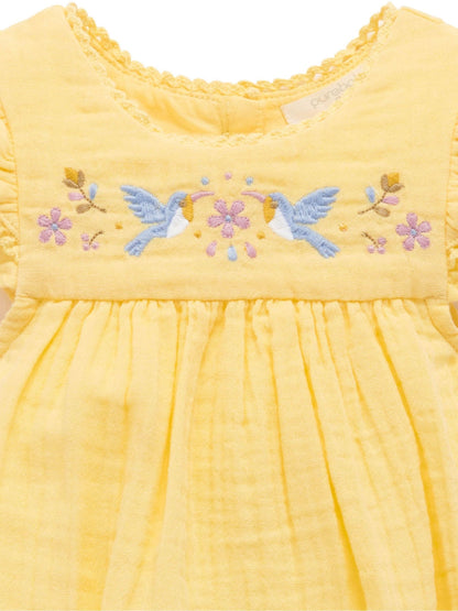 Purebaby Yellow Embroidered Bodysuit image 3