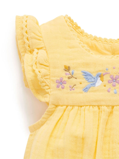 Purebaby Yellow Embroidered Bodysuit image 4