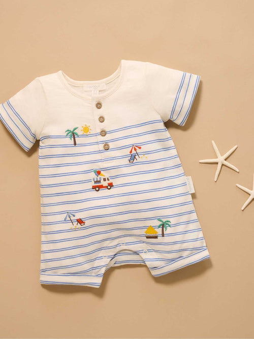 Purebaby Blue Resort Growsuit Rompersuit image 1