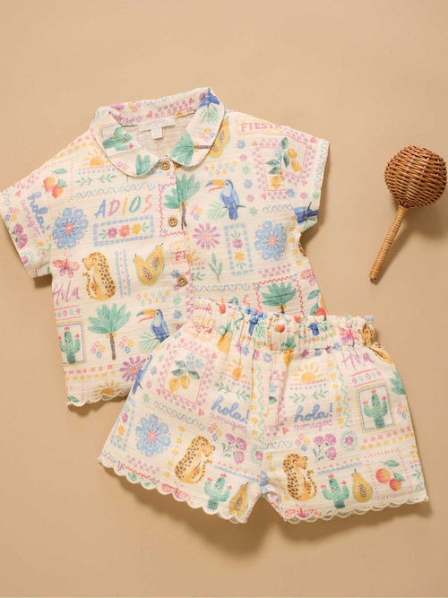 Dsiney Kidz - Purebaby Pink Postcards Top & Shorts Set image 1