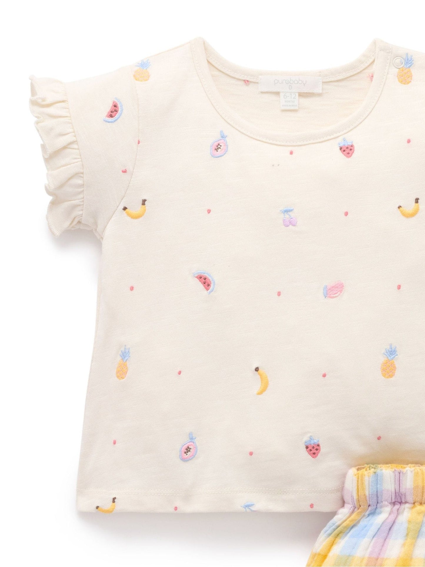 Purebaby Pink Fruity Top & Shorts Set image 4
