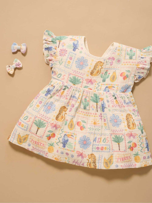 Dsiney Kidz - Purebaby Pink Postcards Dress image 1