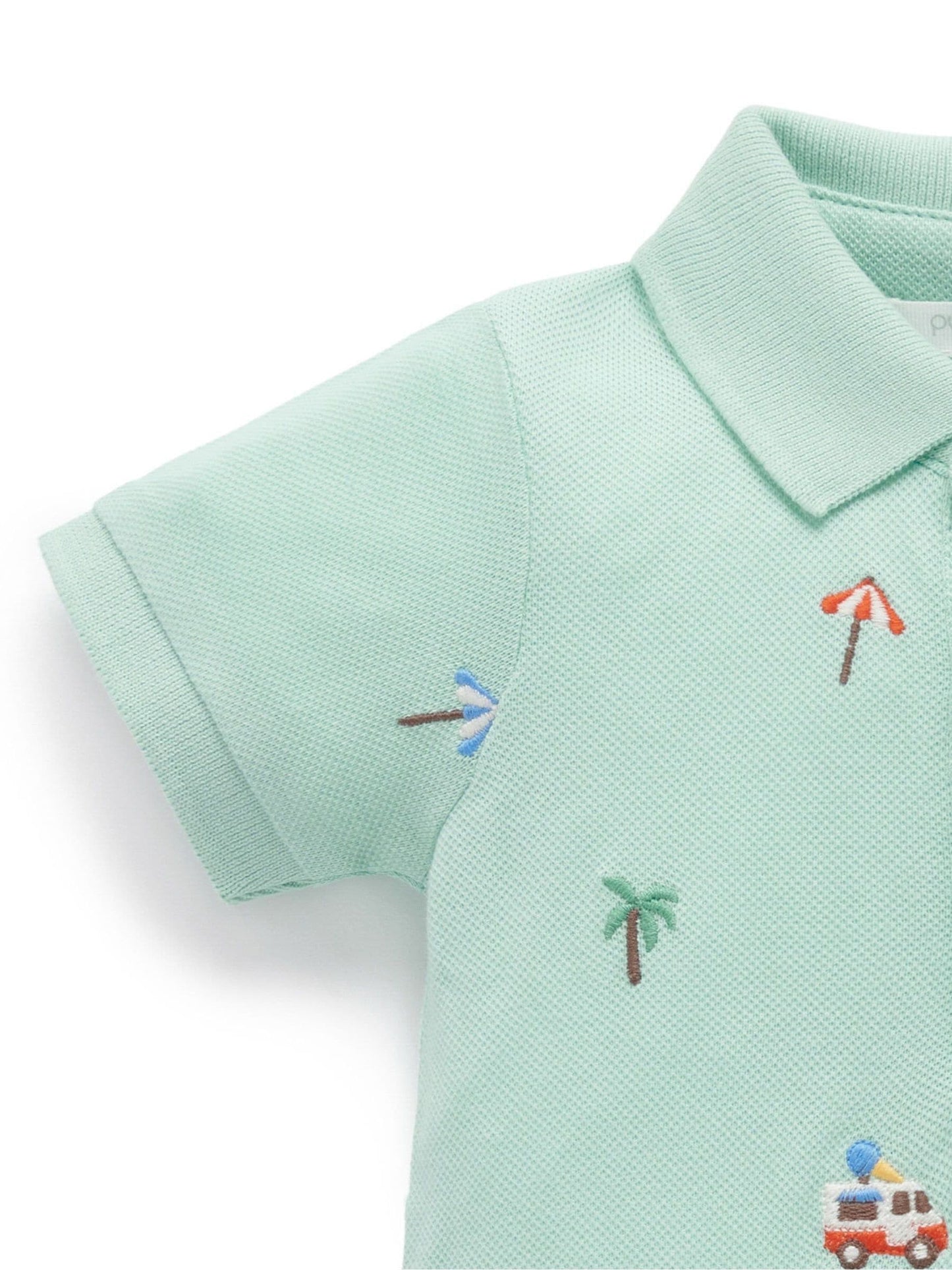 Purebaby Blue Cancun Polo Rompersuit image 4
