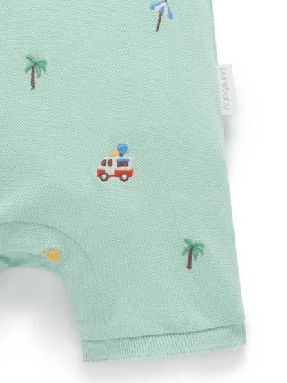 Purebaby Blue Cancun Polo Rompersuit image 5