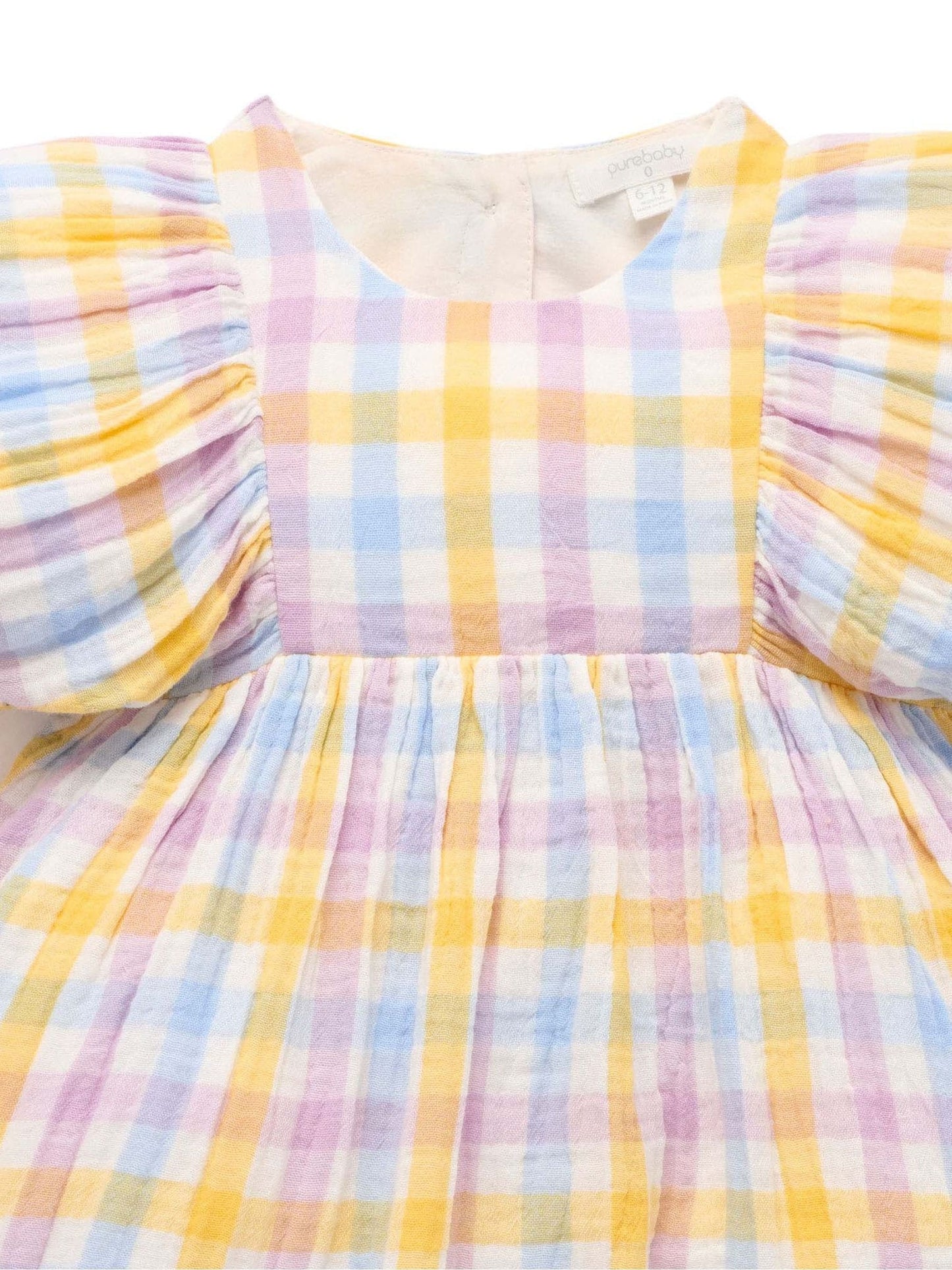 Purebaby Pink Check Gathered Dress image 3