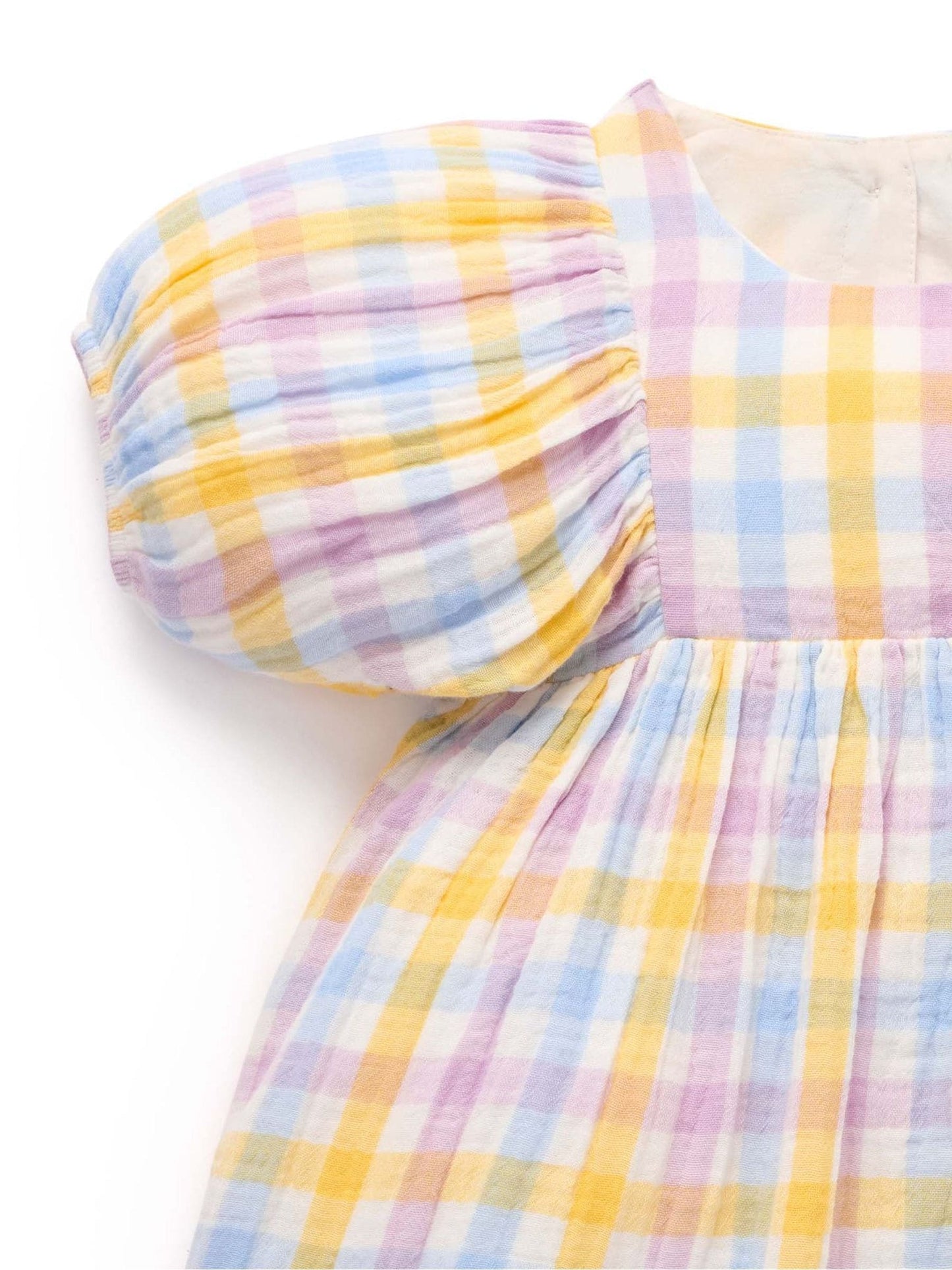 Purebaby Pink Check Gathered Dress image 4
