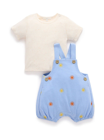 Purebaby Blue Sunshine Dungaree Set image 2