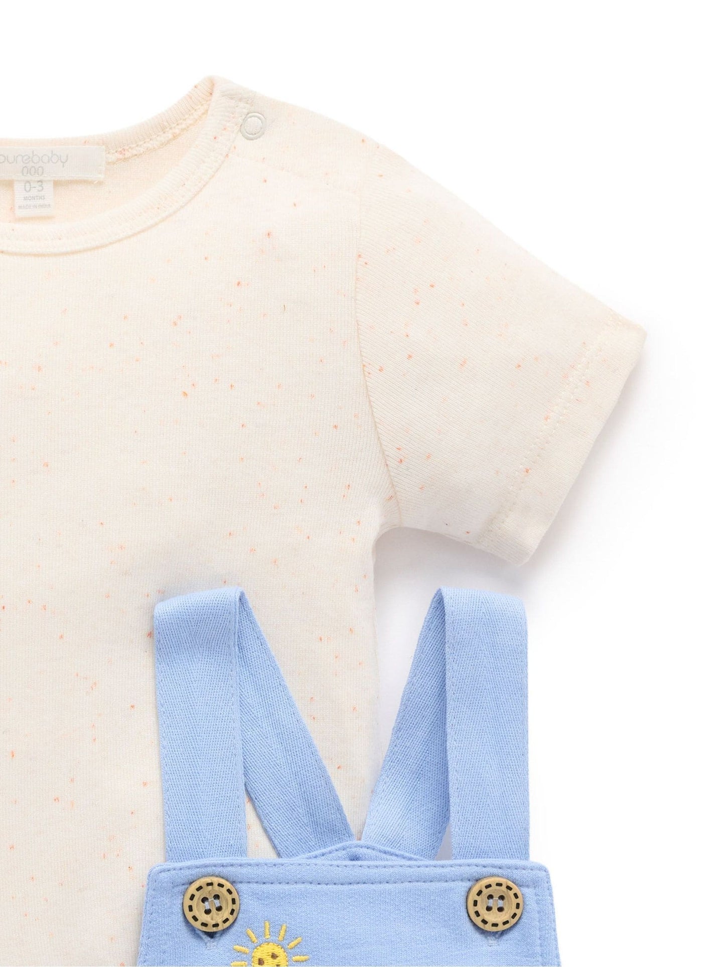 Purebaby Blue Sunshine Dungaree Set image 3