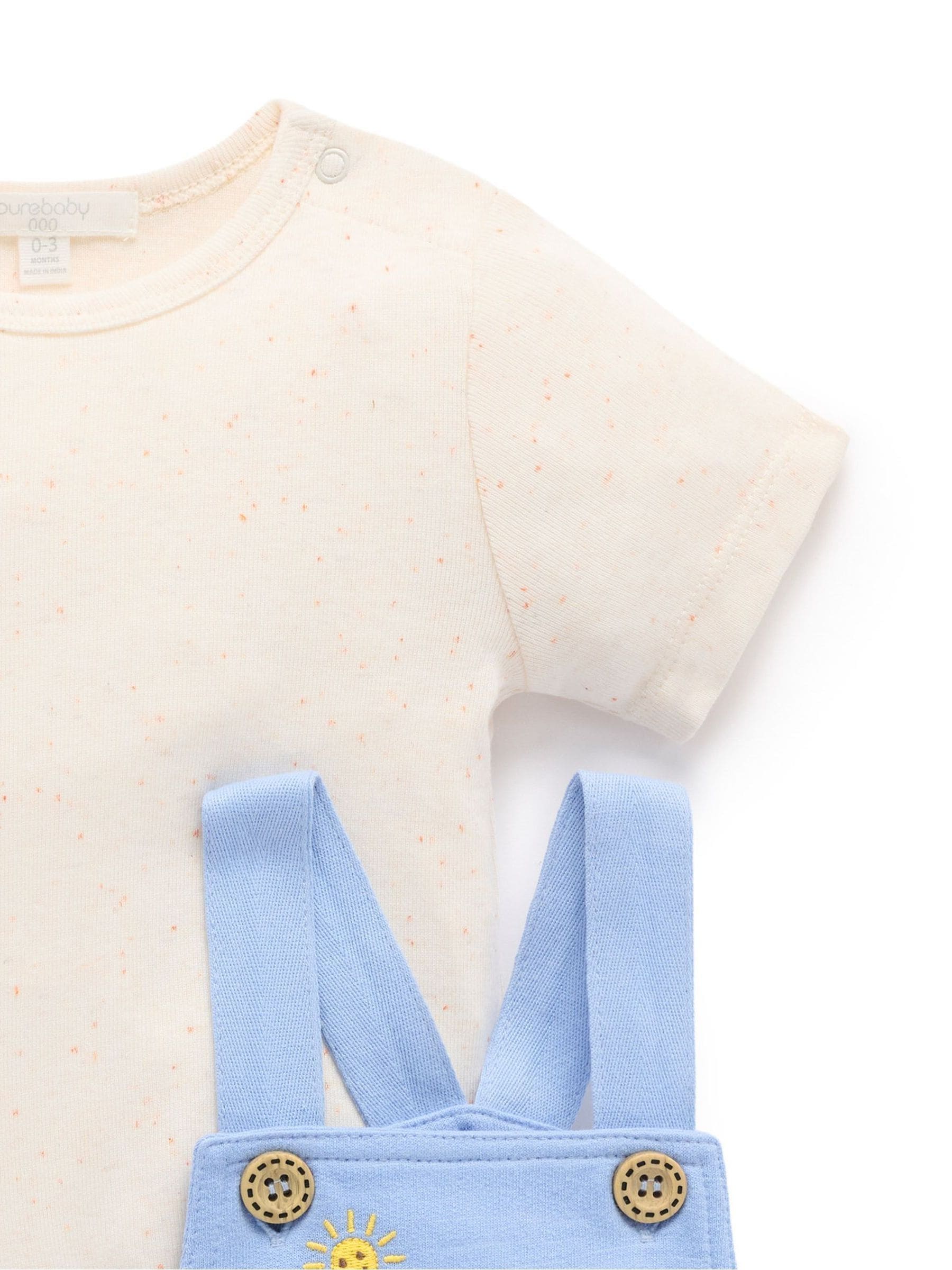 Purebaby Blue Sunshine Dungaree Set image 3
