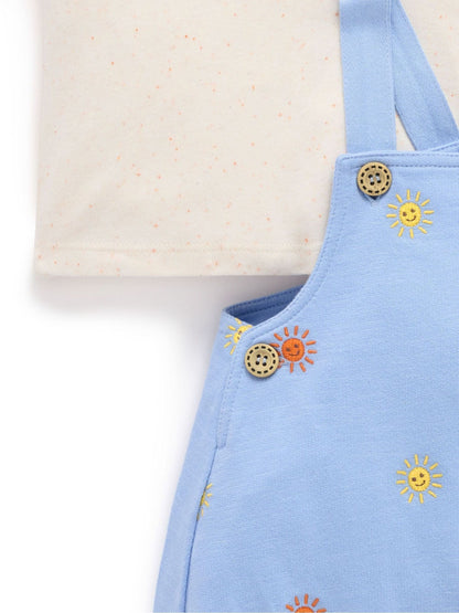 Purebaby Blue Sunshine Dungaree Set image 4