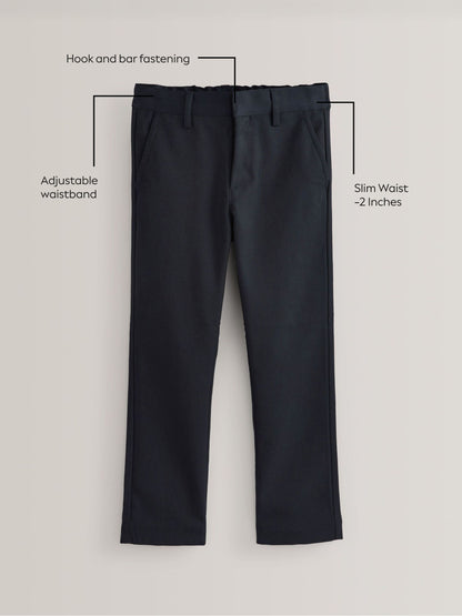 Dsiney Kidz - Navy Slim Waist Straight Leg School Trousers (3-17yrs) image 5