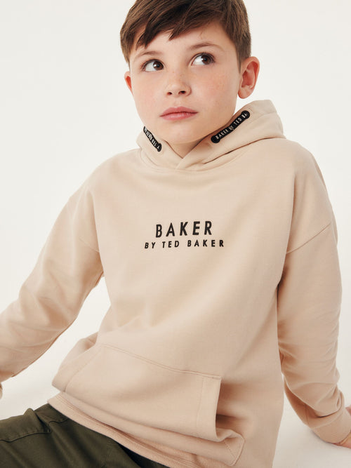 Baker by Ted Baker Stone Overhead Brown Hoodie image 1