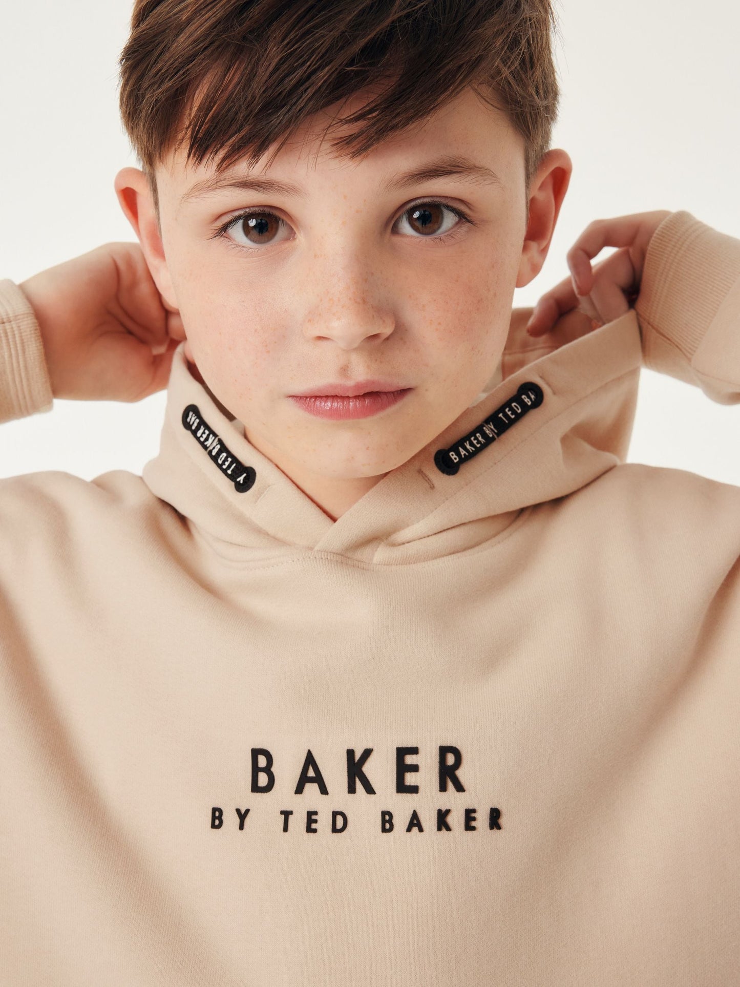 Baker by Ted Baker Stone Overhead Brown Hoodie image 4