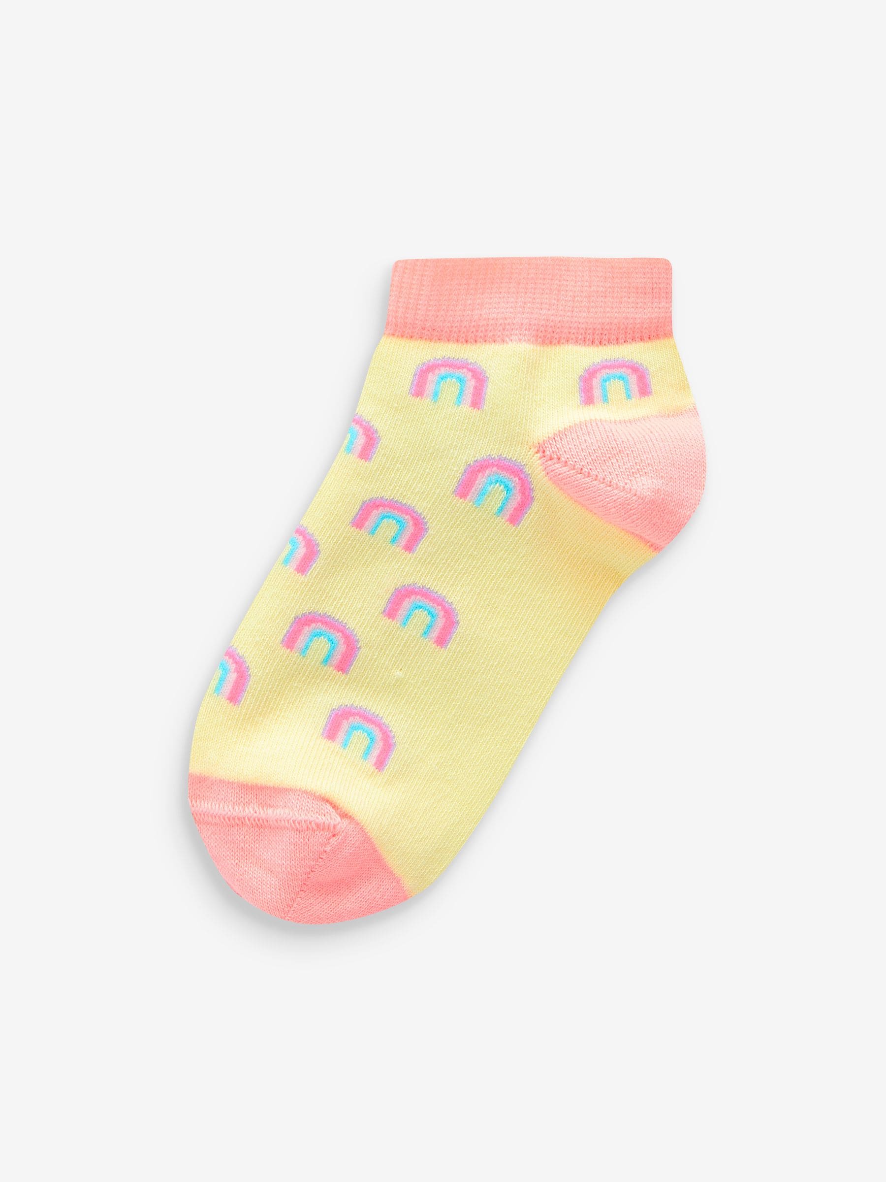 Pink/Grey/Purple 5 Pack Cotton Rich Unicorn Character Trainer Socks image 5